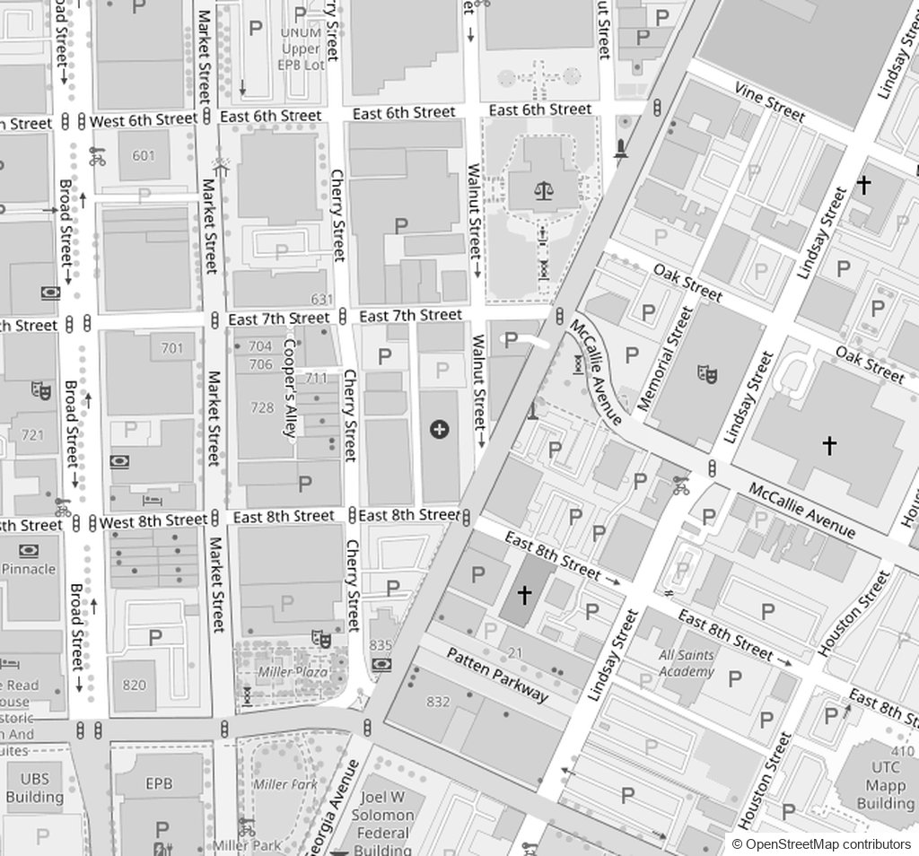 Map of the Crow Estate Planning & Probate office in Chattanooga