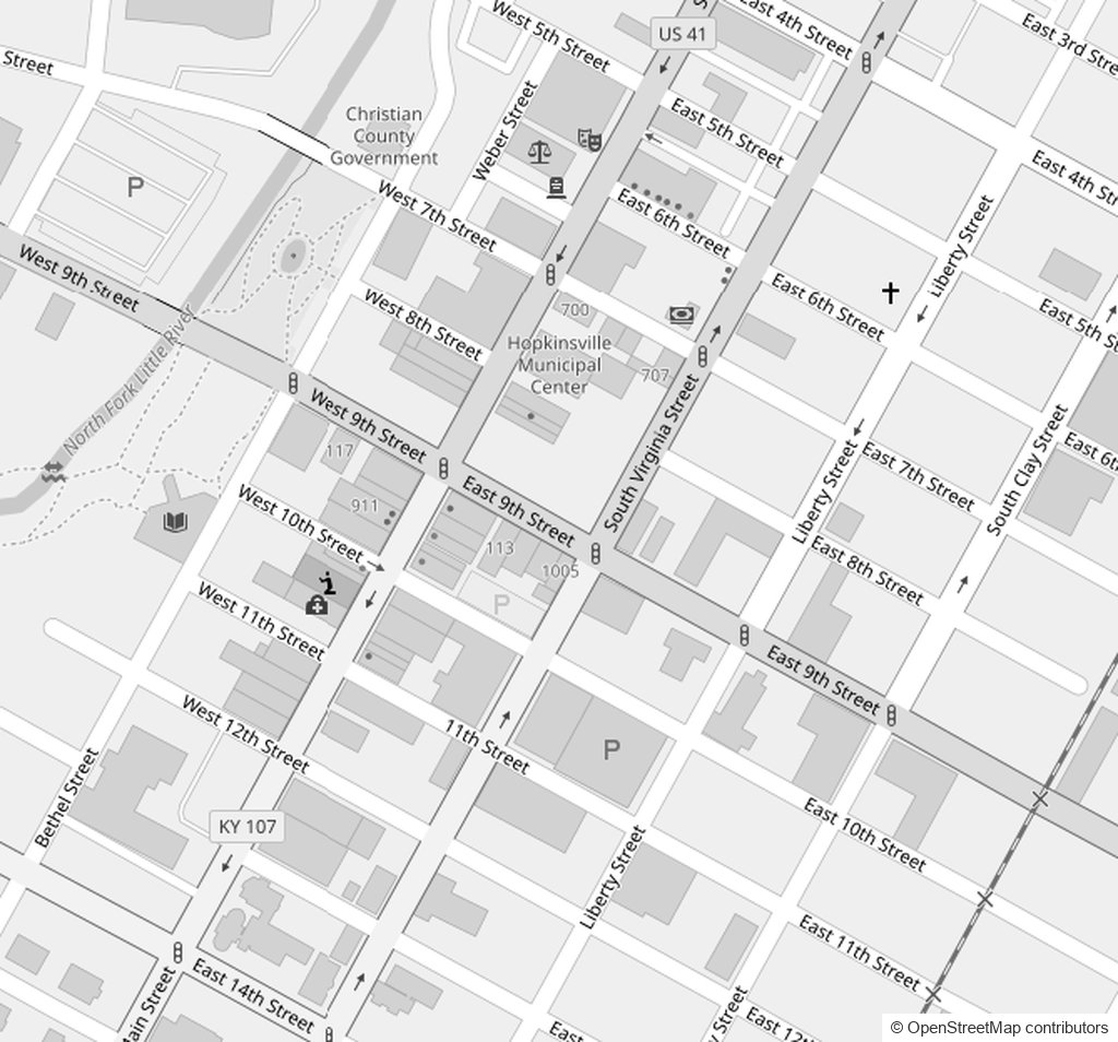 Map of the Crow Estate Planning & Probate office in Hopkinsville